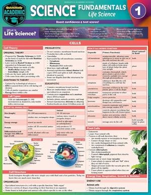 Immagine del venditore per Science Fundamentals 1 - Life Science - Cells, Plants & Animals: QuickStudy Laminated Reference & Study Guide (Quickstudy Laminated Reference & Guide, 1) by Gardner MSc MScEd, Jane [Wall Chart ] venduto da booksXpress