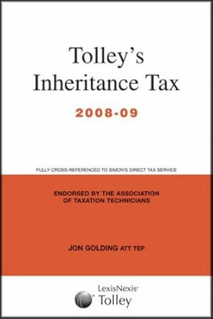 Image du vendeur pour TOLLEYS INHERITANCE TAX 2008-09 mis en vente par WeBuyBooks