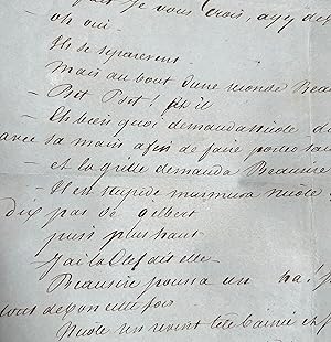 Imagen del vendedor de Manuscrit fragmentaire du roman "Joseph Balsamo" d'Alexandre Dumas Pre a la venta por Traces Ecrites