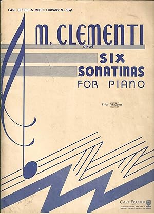 Immagine del venditore per M. Clementi: Op. 36 Six Sonatinas for Piano venduto da Vada's Book Store