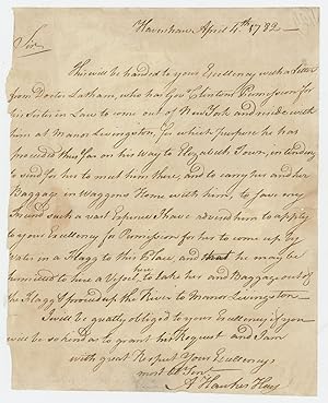 Letter Written to George Washington at Newburgh Seeking Passage for Smallpox Doctor James Latham,...