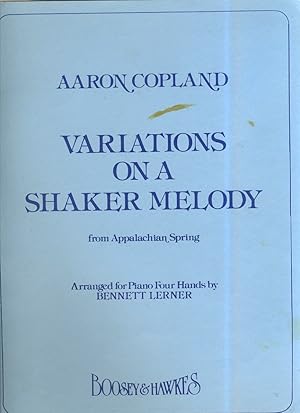 Imagen del vendedor de VARIATIONS ON A SHAKER MELODY From Appalachian Spring: Arranged for Piano Four Hands by Bennett Lerner a la venta por Daniel Liebert, Bookseller