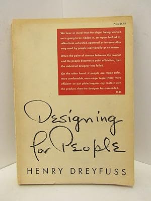 Imagen del vendedor de DESIGNING FOR PEOPLE; a la venta por Counterpoint Records & Books