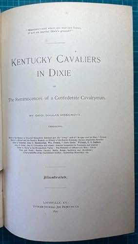 KENTUCKY CAVALIERS IN DIXIE, or, The Reminiscences of a Confederate Cavalryman (First Edition)