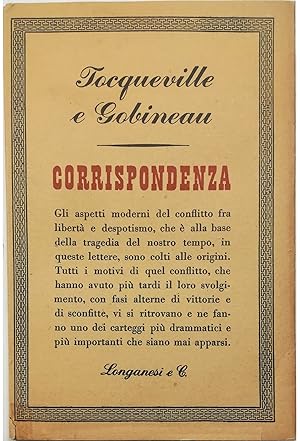Seller image for Corrispondenza fra Alexis de Tocqueville e Arthur de Gobineau (1843-1859) for sale by Libreria Tara