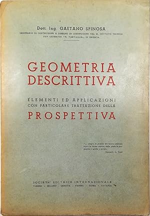 Geometria descrittiva Elementi ed applicazioni con particolare trattazione della prospettiva