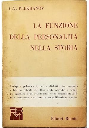 Immagine del venditore per La funzione della personalit nella storia venduto da Libreria Tara