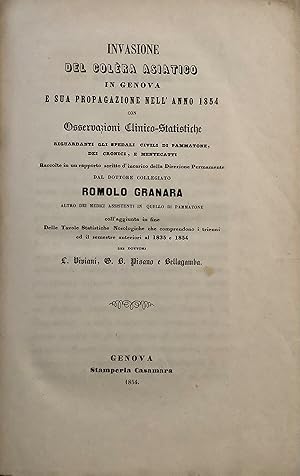 Invasione del colera asiatico in Genova e sua propagazione nellanno 1854.