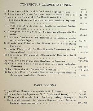 Commentationes Horatianae (Academia Polona Litterarum et Scientiarum)