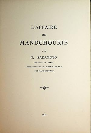 L' affaire de Mandchourie.