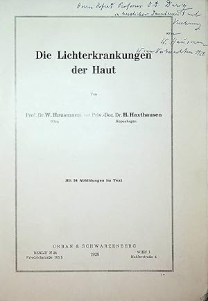 Imagen del vendedor de Die Lichterkrankungen der Haut. (=Strahlentherapie / Sonderbnde ; 11) a la venta por ANTIQUARIAT.WIEN Fine Books & Prints