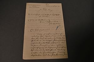 Bild des Verkufers fr Brief des Zoologen und Direktors des Naturhistorischen Museums Hamburg Alexander Pagenstecher (1825-1889) an die Naturforschende Gesellschaft zu Danzig vom 17. Dezember 1883. zum Verkauf von Gppinger Antiquariat
