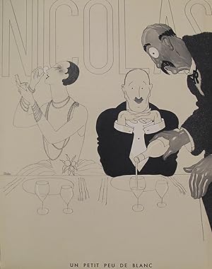 1930s Vintage French Art Deco Print, Nicolas, Un Petit Peu de Blanc