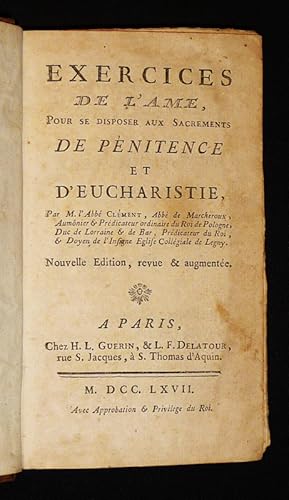 Imagen del vendedor de Exercices de l'me pour se disposer aux sacrements de pnitence et d'Eucharistie a la venta por Abraxas-libris