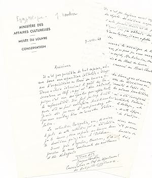 Muséologie – Louvre Jacques VANDIER 2 lettres autographes signées