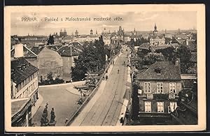 Ansichtskarte Prag / Praha, Pohled s Malostranské mostecké veze