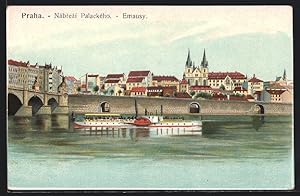 Künstler-Ansichtskarte Prag / Praha, Nábrezi Palackého, Emausy