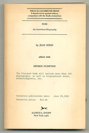 Bild des Verkufers fr Edie: An American Biography zum Verkauf von Between the Covers-Rare Books, Inc. ABAA