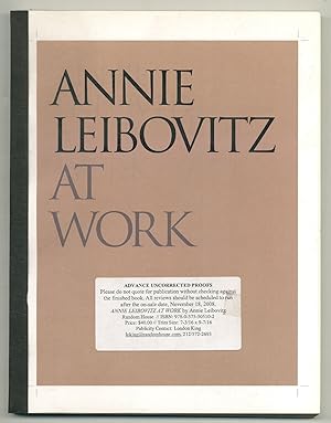 Bild des Verkufers fr Annie Leibovitz: At Work zum Verkauf von Between the Covers-Rare Books, Inc. ABAA