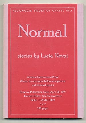 Image du vendeur pour Normal mis en vente par Between the Covers-Rare Books, Inc. ABAA