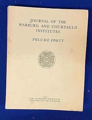 Imagen del vendedor de Journal of the Warburg and Courtauld Institutes. Volume 40 (1977). a la venta por Wykeham Books
