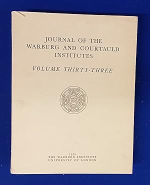 Imagen del vendedor de Journal of the Warburg and Courtauld Institutes. Volume 33 (1970). a la venta por Wykeham Books