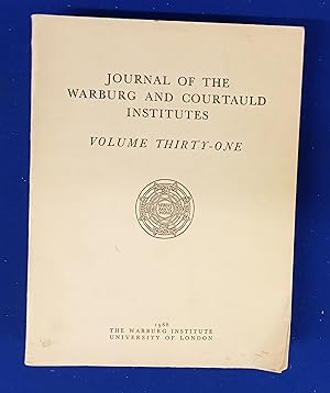 Imagen del vendedor de Journal of the Warburg and Courtauld Institutes. Volume 31 (1968). a la venta por Wykeham Books
