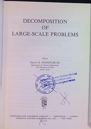 Bild des Verkufers fr Decomposition of Large-scale Problems. zum Verkauf von books4less (Versandantiquariat Petra Gros GmbH & Co. KG)