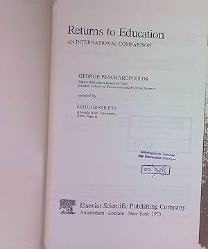 Seller image for Returns to Education: An International Comparison. for sale by books4less (Versandantiquariat Petra Gros GmbH & Co. KG)