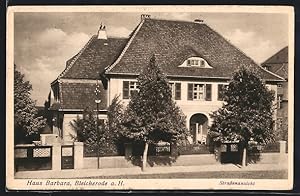 Ansichtskarte Bleicherode am Harz, Knappschaftskrankenhaus Haus Barbara, Strassenansicht