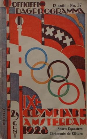 (Olympiade 1928) IXe Olympiade Amsterdam 1928 - OFFICIEEL DAGPROGRAMMA n° 37, 12 Aout. SPORT EQUE...
