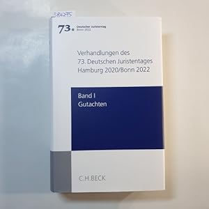 Seller image for Verhandlungen des 73. Deutschen Juristentages Hamburg 2020 / Bonn 2022 Bd. I: Gutachten (Teile A - G + CD) for sale by Gebrauchtbcherlogistik  H.J. Lauterbach