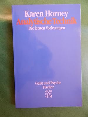 Bild des Verkufers fr Analytische Technik - Die letzten Vorlesungen zum Verkauf von Buchantiquariat Uwe Sticht, Einzelunter.