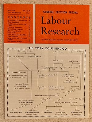 Imagen del vendedor de Labour Research May 1955 General Election Special / The Tory Cousinhood / Sir Anthony's Government/ Tory Candidates/ Social Services under Tory Rule / Peace Or Hypocrisy/ Record Pay Packets? / Who Owns Britain/ Tory Profits / Tory Promises/ Food Prices And Subsidies / Bank Of ate and Convertibility / Big Business Budget (SL#95) a la venta por Shore Books