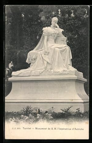 Ansichtskarte Territet, Monument de l`Imperatice d`Autriche, Kaiserin Elisabeth-Denkmal