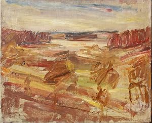 "Herbstlandschaft" originales Gemälde, Öl auf Leinwand ca. 56x68cm; um 1940; verso mit Aufkleber:...