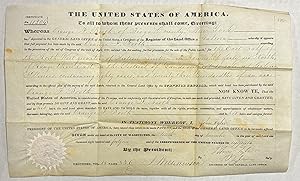 Seller image for UNITED STATES OF AMERICA . LAND OFFICE GALENA, IL. 80 plus acres to Orange F. Booth 1841 for sale by Riverow Bookshop