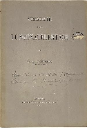 Seller image for Versuche ber Lungenatelektase. for sale by Antiquariat Franz Siegle