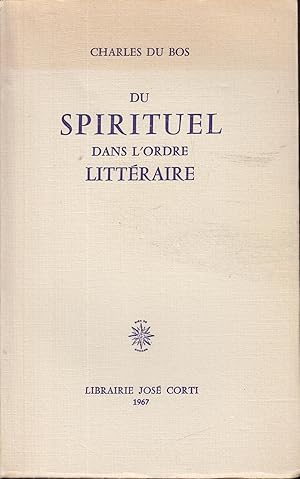 Seller image for Du spirituel dans l'ordre littraire for sale by PRISCA