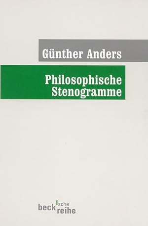 Bild des Verkufers fr Philosophische Stenogramme zum Verkauf von Berliner Bchertisch eG