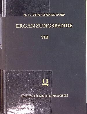 Bild des Verkufers fr Nikolaus Ludwig von Zinzendorf: Ergnzungsband, 8 Bndingische Sammlung, Bd. 2 zum Verkauf von books4less (Versandantiquariat Petra Gros GmbH & Co. KG)