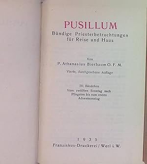 Imagen del vendedor de Vom zwlften Sonntag nach Pfingsten bis zum ersten Adventsonntag Pusillum, Bd. 4 a la venta por books4less (Versandantiquariat Petra Gros GmbH & Co. KG)