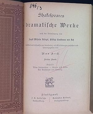 Seller image for Shakespeare's dramatische Werke, 3. Bd. for sale by books4less (Versandantiquariat Petra Gros GmbH & Co. KG)