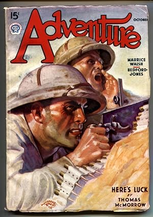 Seller image for Adventure Pulp 10/1937--Here's Luck--Thomas McMorrow-- for sale by DTA Collectibles