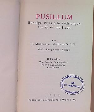 Imagen del vendedor de Vom Sonntag Septuagesima bis zum dritten Sonntag nach Osters Pusillum, Bd. 2 a la venta por books4less (Versandantiquariat Petra Gros GmbH & Co. KG)