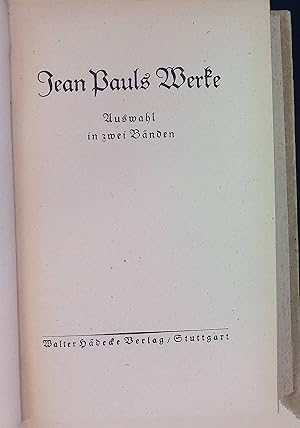 Bild des Verkufers fr Jean Pauls Werke: Auswahl in zwei Bnden, Bd. 1 zum Verkauf von books4less (Versandantiquariat Petra Gros GmbH & Co. KG)