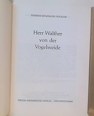 Seller image for Herr Walther von der Vogelweide. for sale by books4less (Versandantiquariat Petra Gros GmbH & Co. KG)