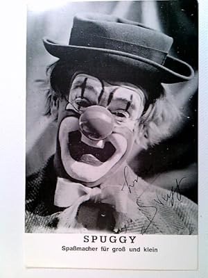 Zirkus, Clown Spuggy, Spaßmacher für groß und klein, Charles Wardell, Flyer mit Original Autogram...