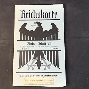 Reichskarte Einheitsblatt Nr. 23: Greifenberg i. Pom. - Treptow a. d. Rega - Wollin. In fünf Farb...