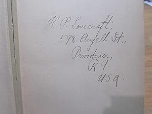 Seller image for Stunning autograph H. P. Lovecraft (1890-1937) in book from his private library /// Autogramm Autograph signiert signed signee for sale by Antiquariat im Kaiserviertel | Wimbauer Buchversand